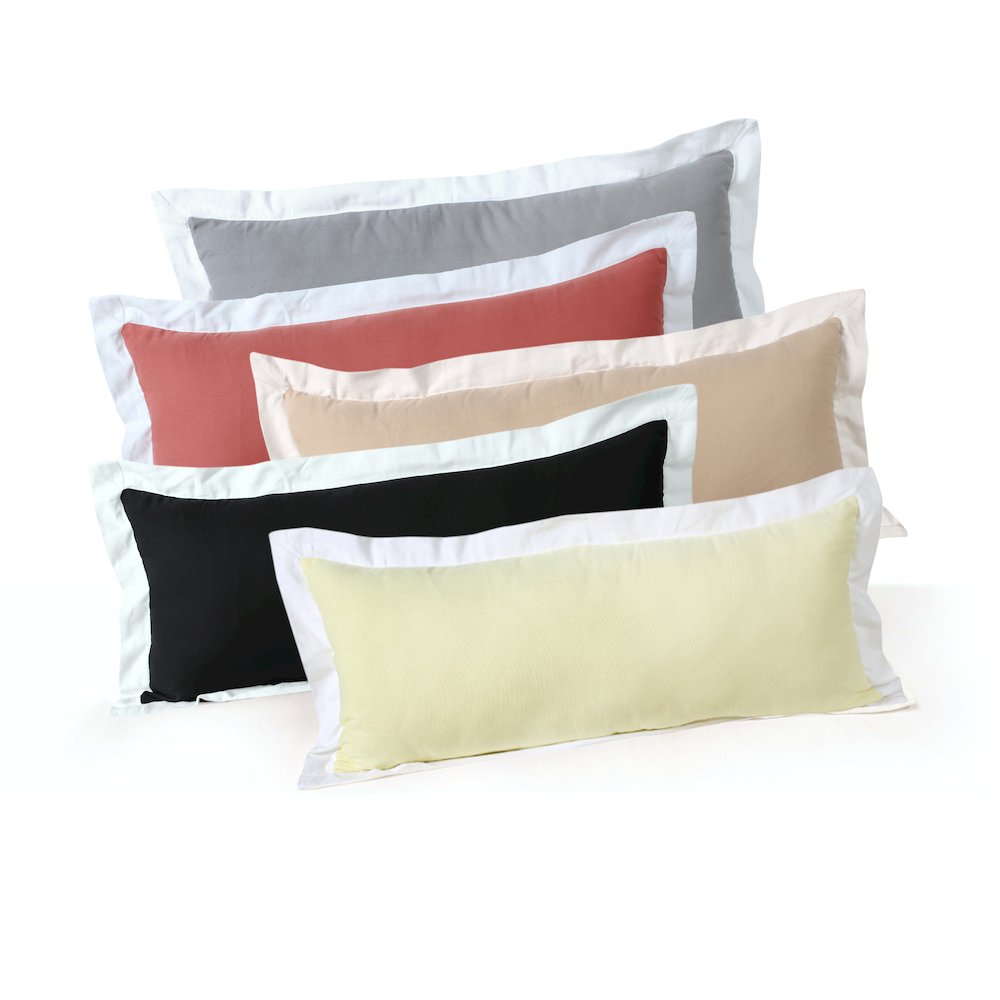 Ox Bay Hand-Woven Gray/White Bordered All-Natural Cotton Pillow Cover. Picture 9