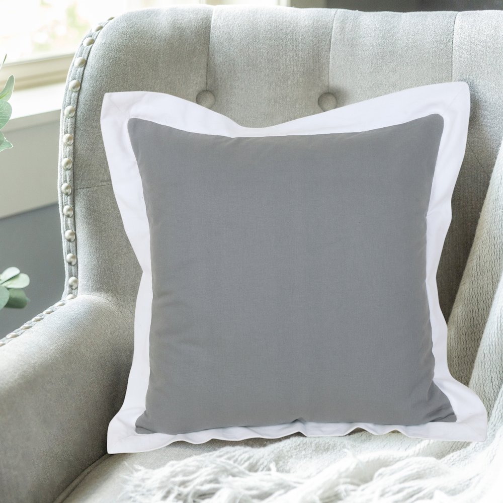 Bordered Flange Frame Throw Pillow. Picture 8
