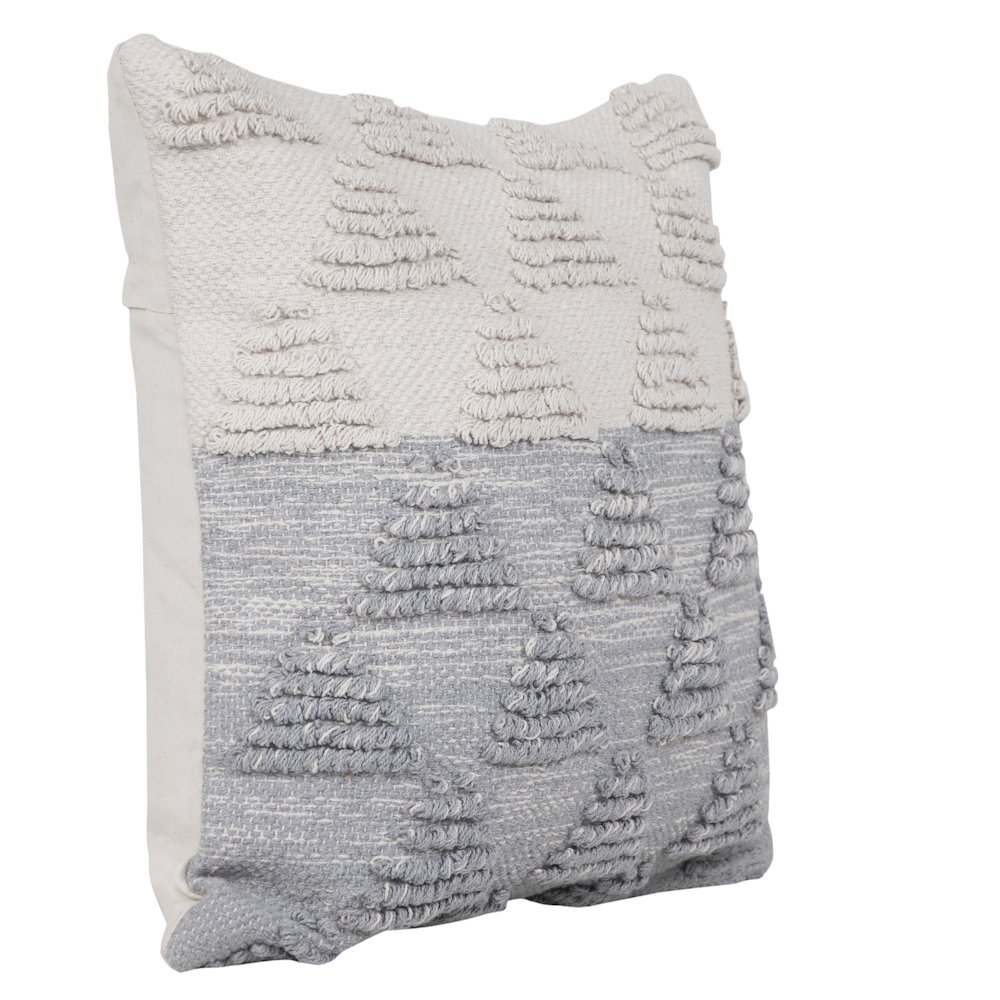 Ox Bay Hand-Woven Gray/White Geometric All-Natural Cotton Pillow Cover. Picture 4