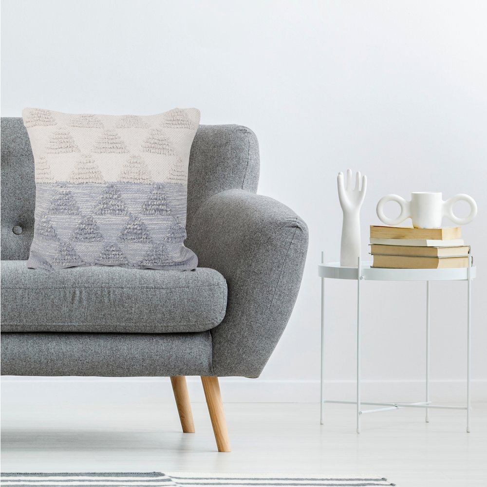 Contemporary Geometric Textured Triangle Throw Pillow. Picture 8