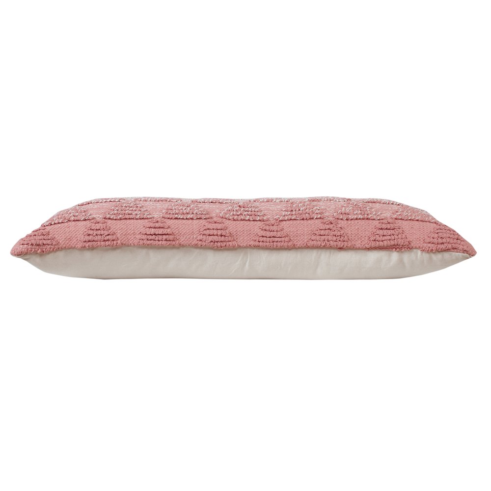 Ox Bay Hand-Woven Pink/White Geometric All-Natural Cotton Pillow Cover. Picture 6