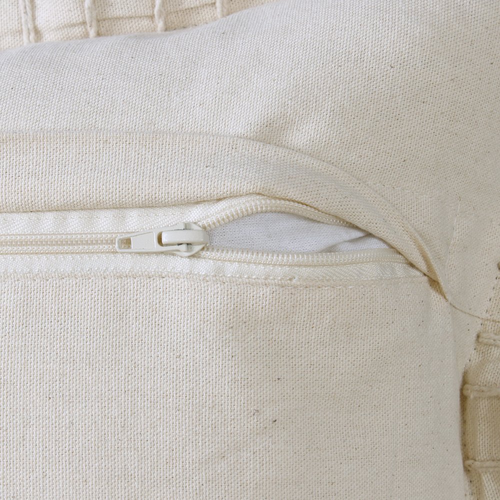 Ox Bay Hand-Woven Black Bordered All-Natural Cotton Pillow Cover. Picture 3