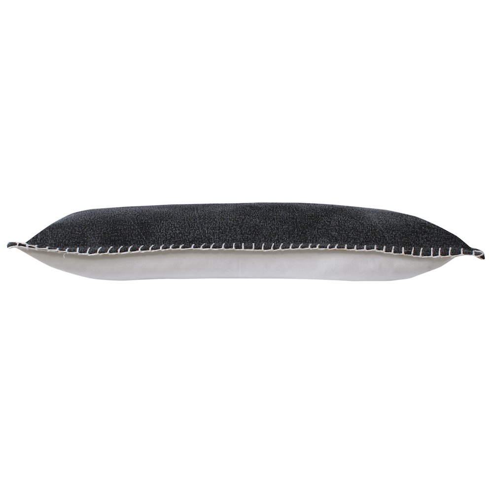 Ox Bay Hand-Woven Black Bordered All-Natural Cotton Pillow Cover. Picture 6