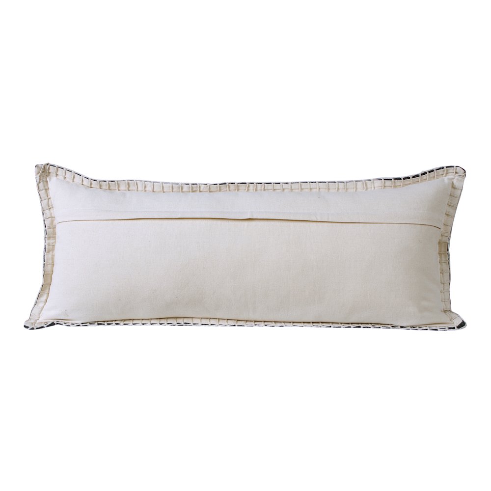 Ox Bay Hand-Woven Black Bordered All-Natural Cotton Pillow Cover. Picture 7