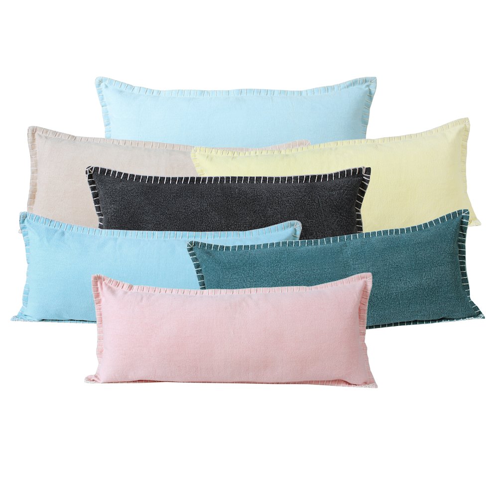 Ox Bay Hand-Woven Black Bordered All-Natural Cotton Pillow Cover. Picture 9
