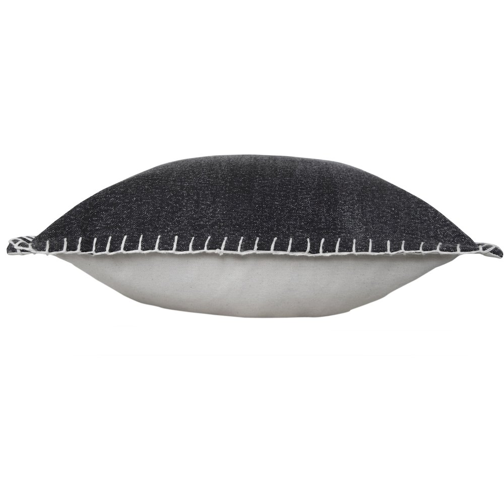 Ox Bay Hand-Woven Black Bordered All-Natural Cotton Pillow Cover. Picture 6