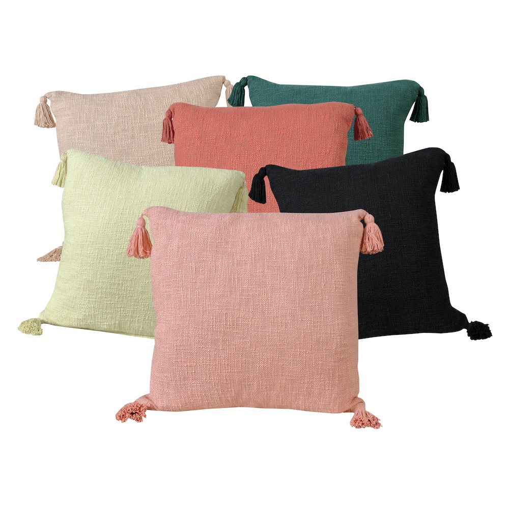 Ox Bay Hand-Woven Black Solid All-Natural Cotton  Pillow Cover. Picture 10