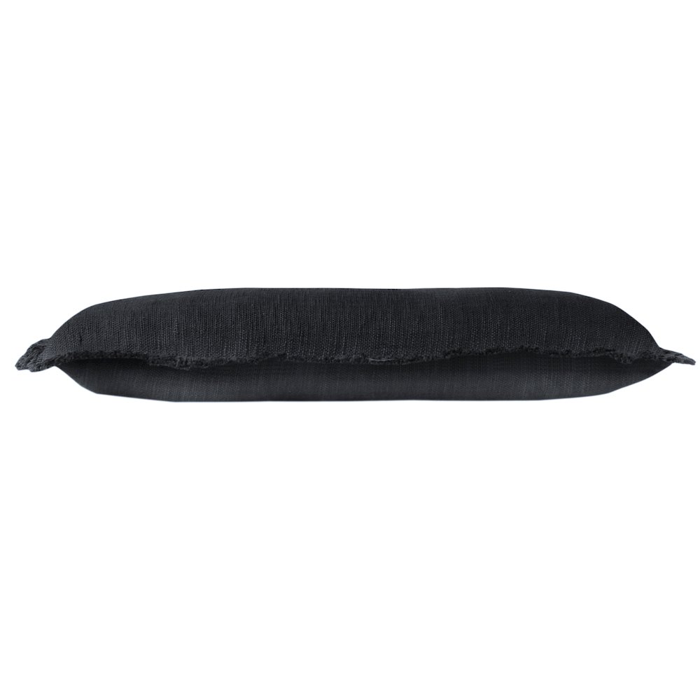 Ox Bay Hand-Woven Black Distressed All-Natural Cotton Pillow Cover. Picture 6