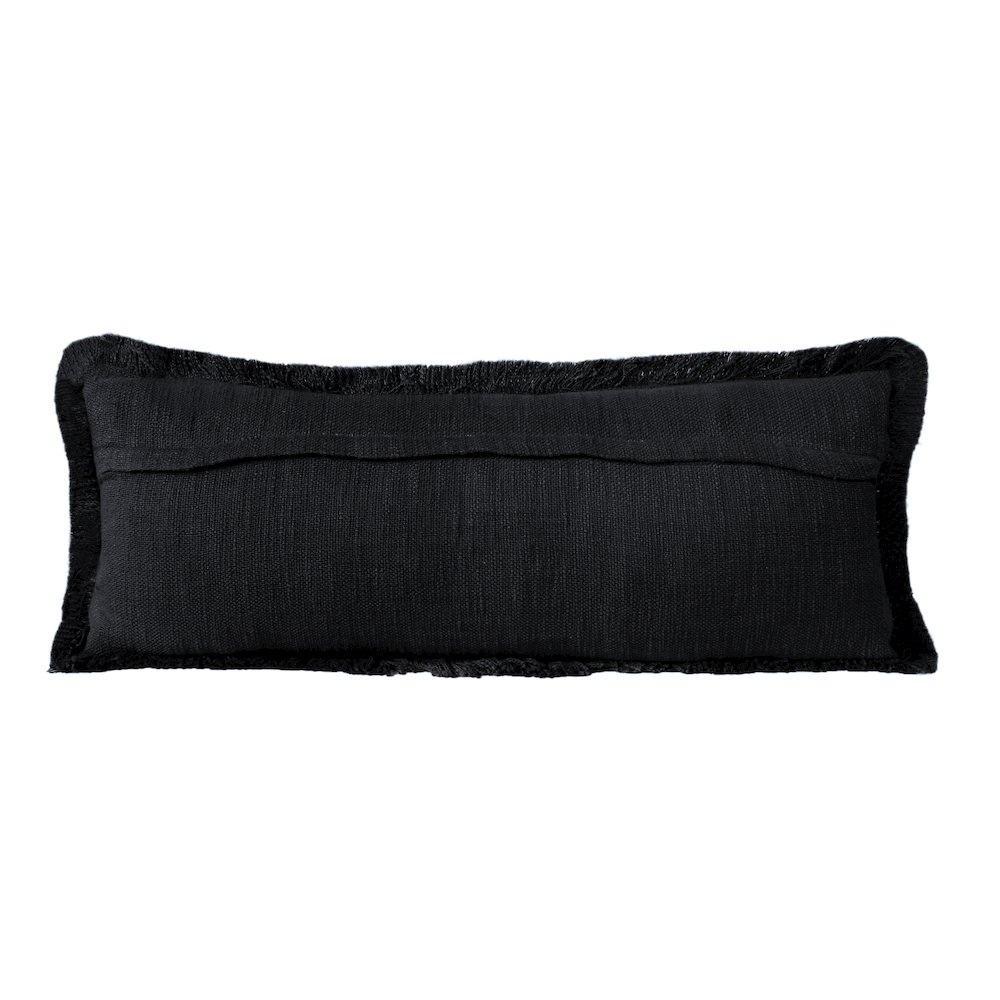 Ox Bay Hand-Woven Black Distressed All-Natural Cotton Pillow Cover. Picture 7