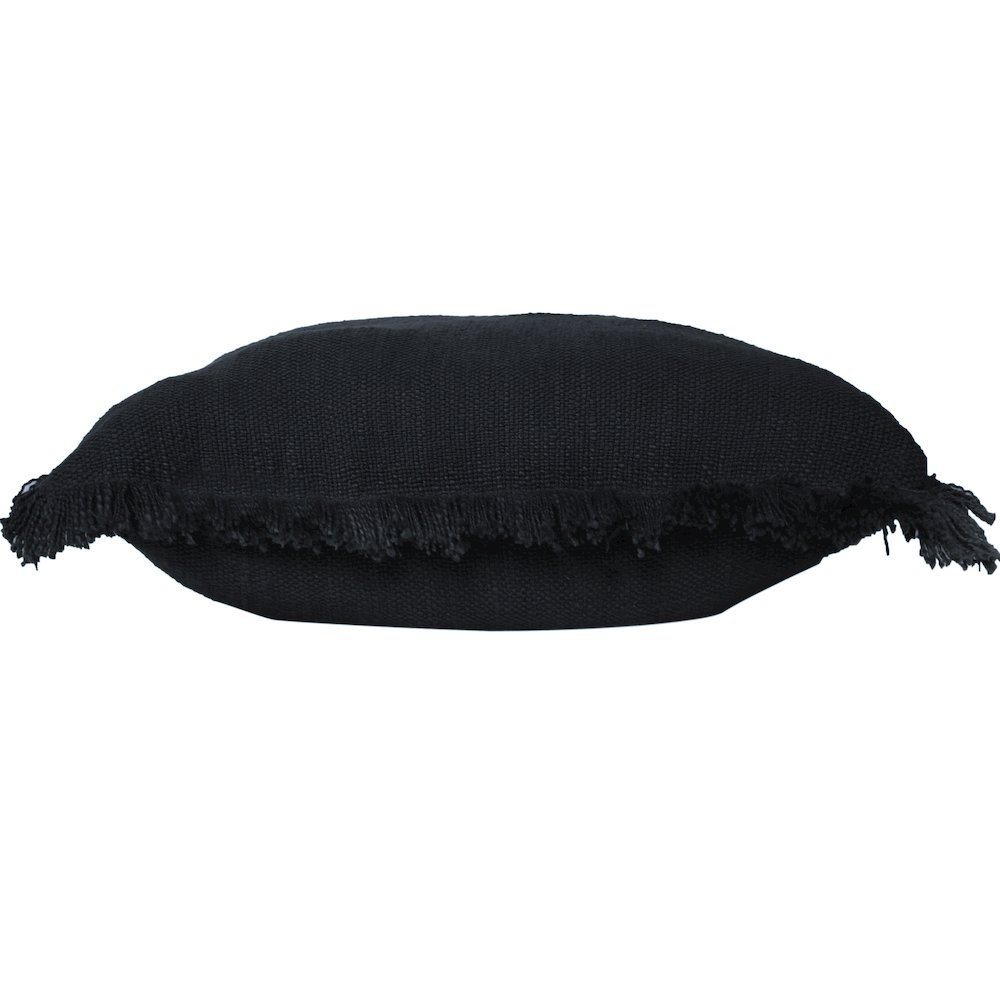 Aspen Cotton Poly Filled Pillow in Black, 20" x 20". Picture 6