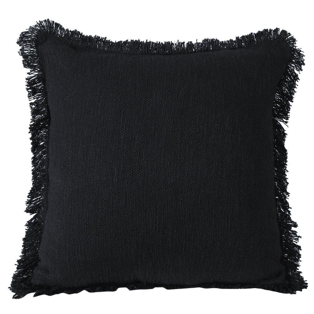 Aspen Cotton Poly Filled Pillow in Black, 20" x 20". Picture 1