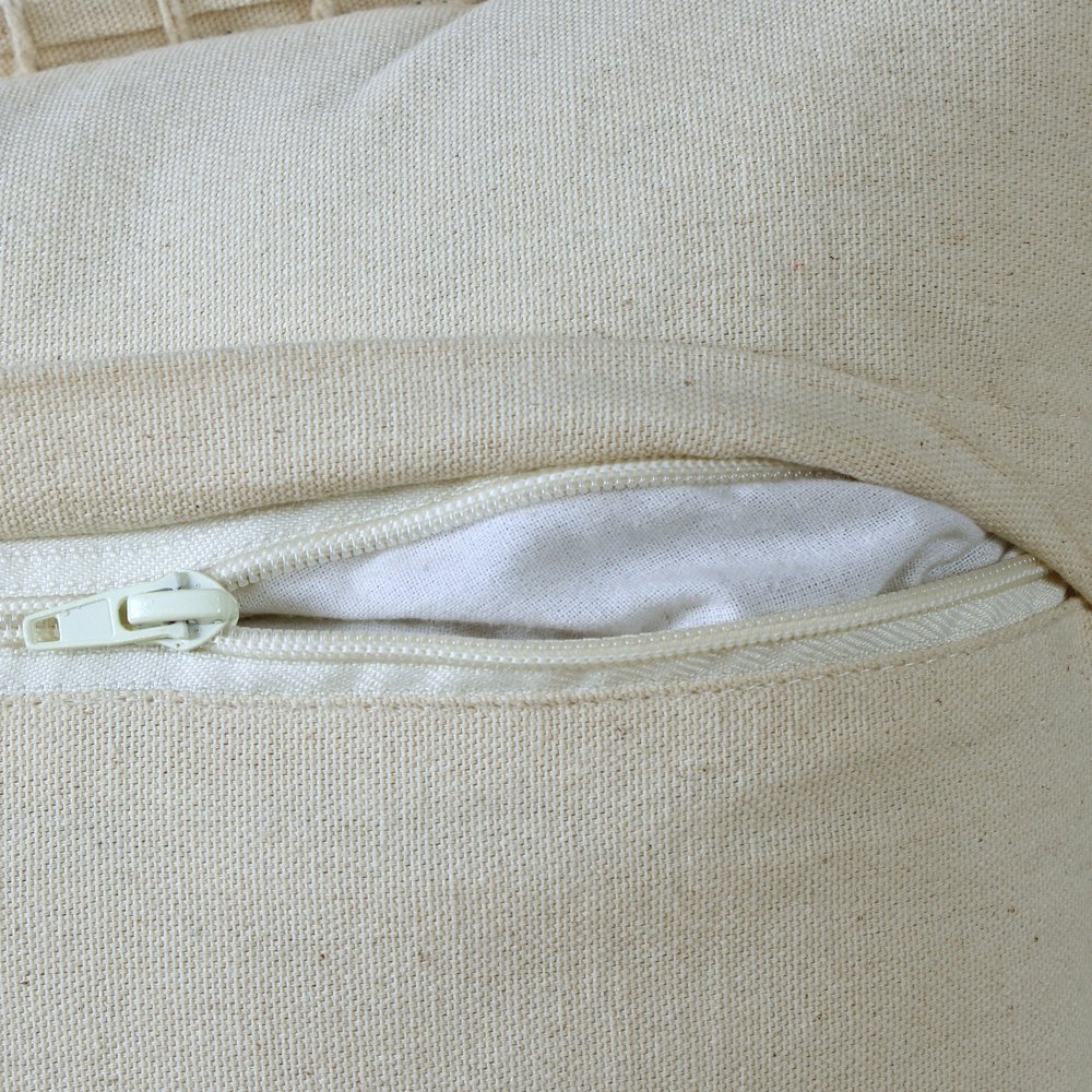 Ox Bay Hand-Woven Green Solid All-Natural Cotton Pillow Cover. Picture 3