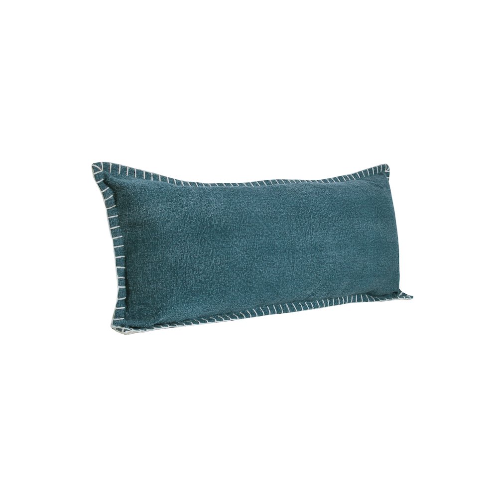 Ox Bay Hand-Woven Green Solid All-Natural Cotton Pillow Cover. Picture 4