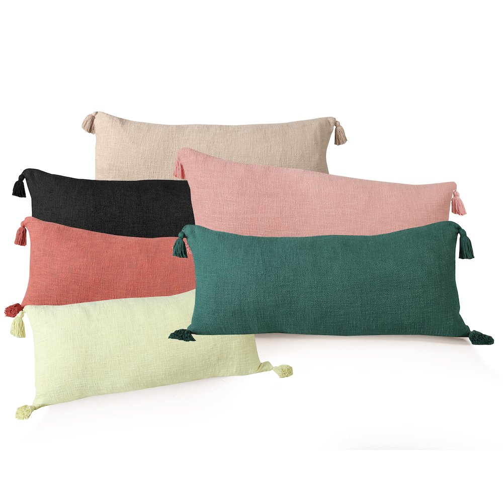 Ox Bay Hand-Woven Green Solid All-Natural Cotton  Pillow Cover. Picture 9