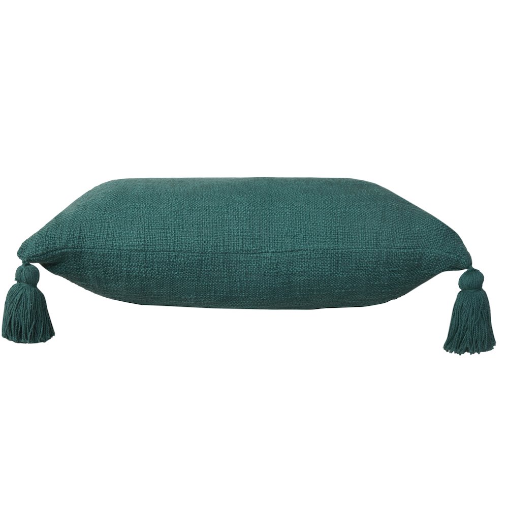Ox Bay Hand-Woven Green Solid All-Natural Cotton  Pillow Cover. Picture 6