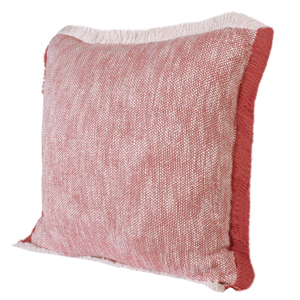 Aspen Cotton Poly Filled Pillow in Red/White, 20" x 20". Picture 5