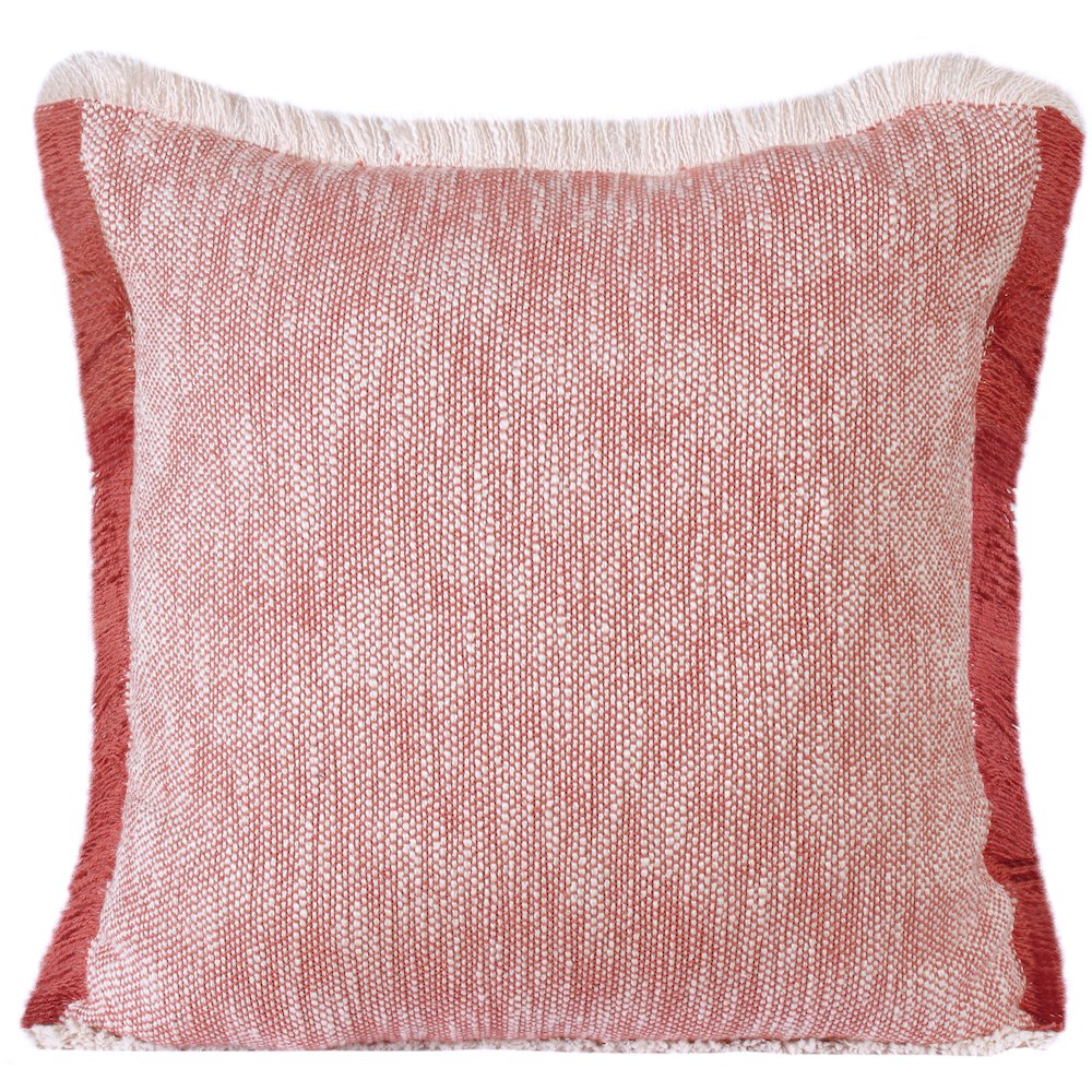 Aspen Cotton Poly Filled Pillow in Red/White, 20" x 20". Picture 1