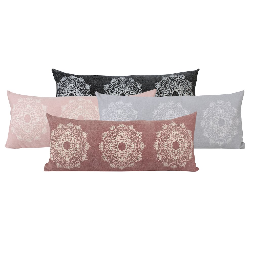 Ox Bay Hand-Woven Red/White Medallion All-Natural Cotton  Pillow Cover. Picture 9