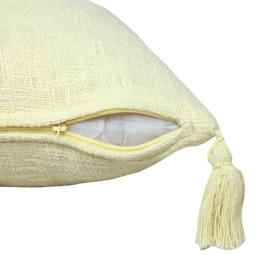 Insignia Cotton Poly Filled Pillow in Yellow, 20" x 20". Picture 3