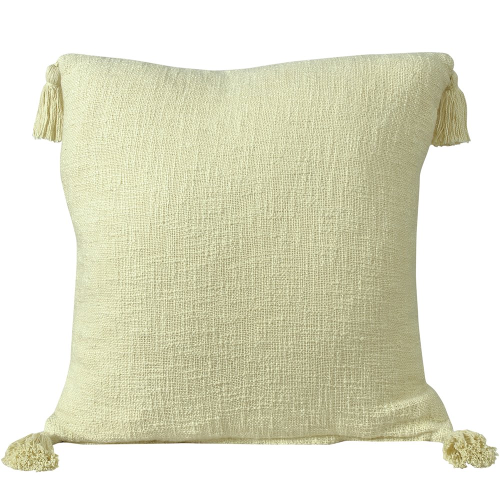 Insignia Cotton Poly Filled Pillow in Yellow, 20" x 20". Picture 1