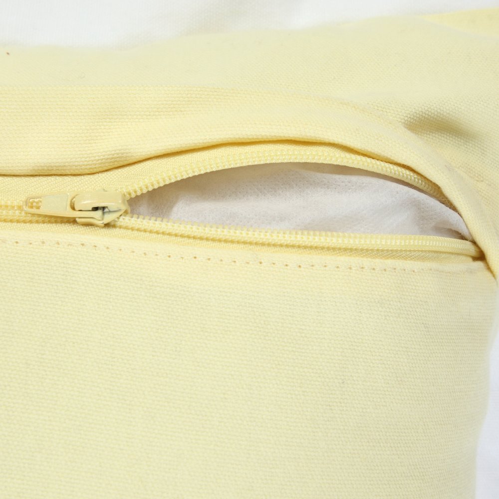 Ox Bay Hand-Woven Yellow/White Bordered All-Natural Cotton Pillow Cover. Picture 3