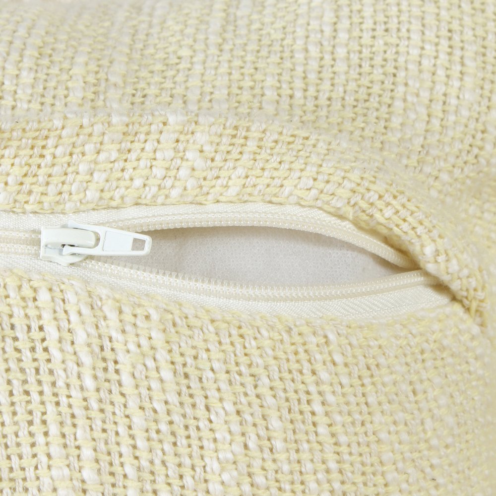Aspen Cotton Poly Filled Pillow in Yellow/White, 20" x 20". Picture 3