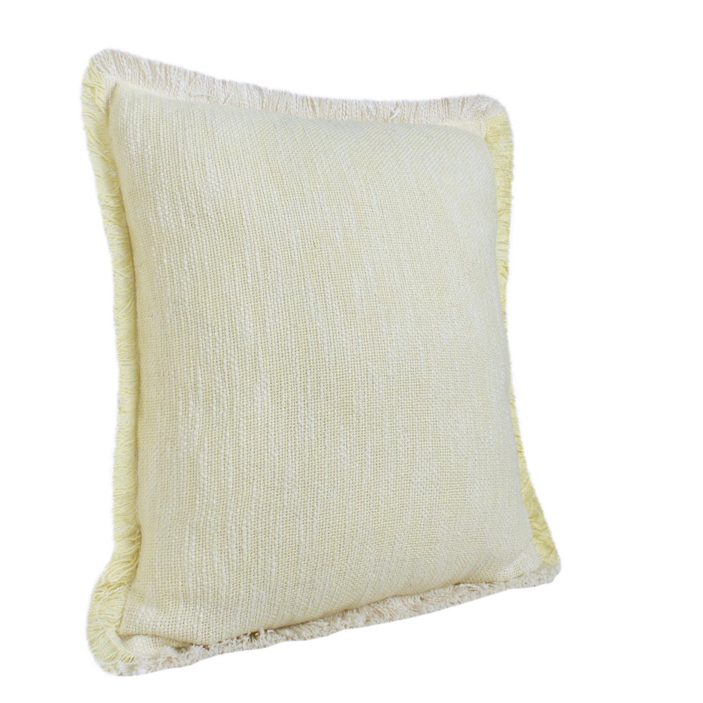 Aspen Cotton Poly Filled Pillow in Yellow/White, 20" x 20". Picture 4