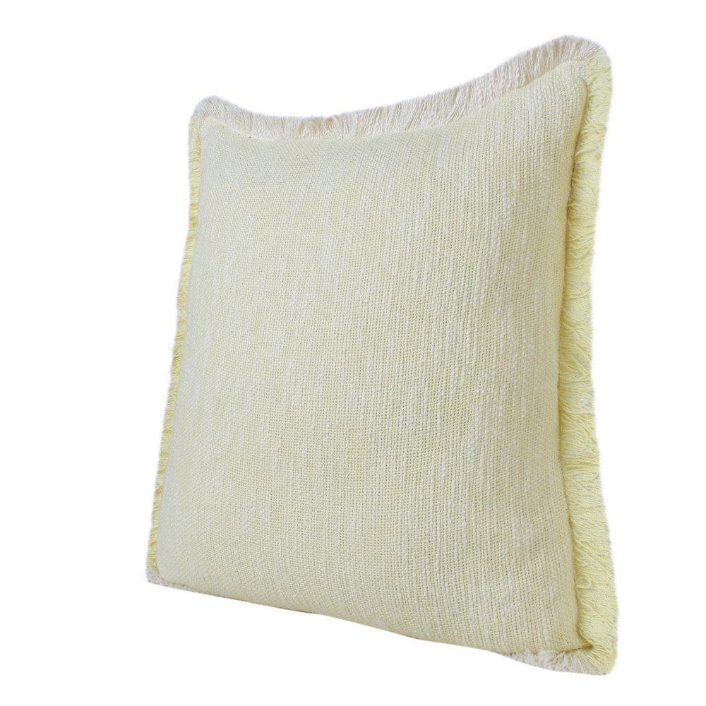 Aspen Cotton Poly Filled Pillow in Yellow/White, 20" x 20". Picture 5