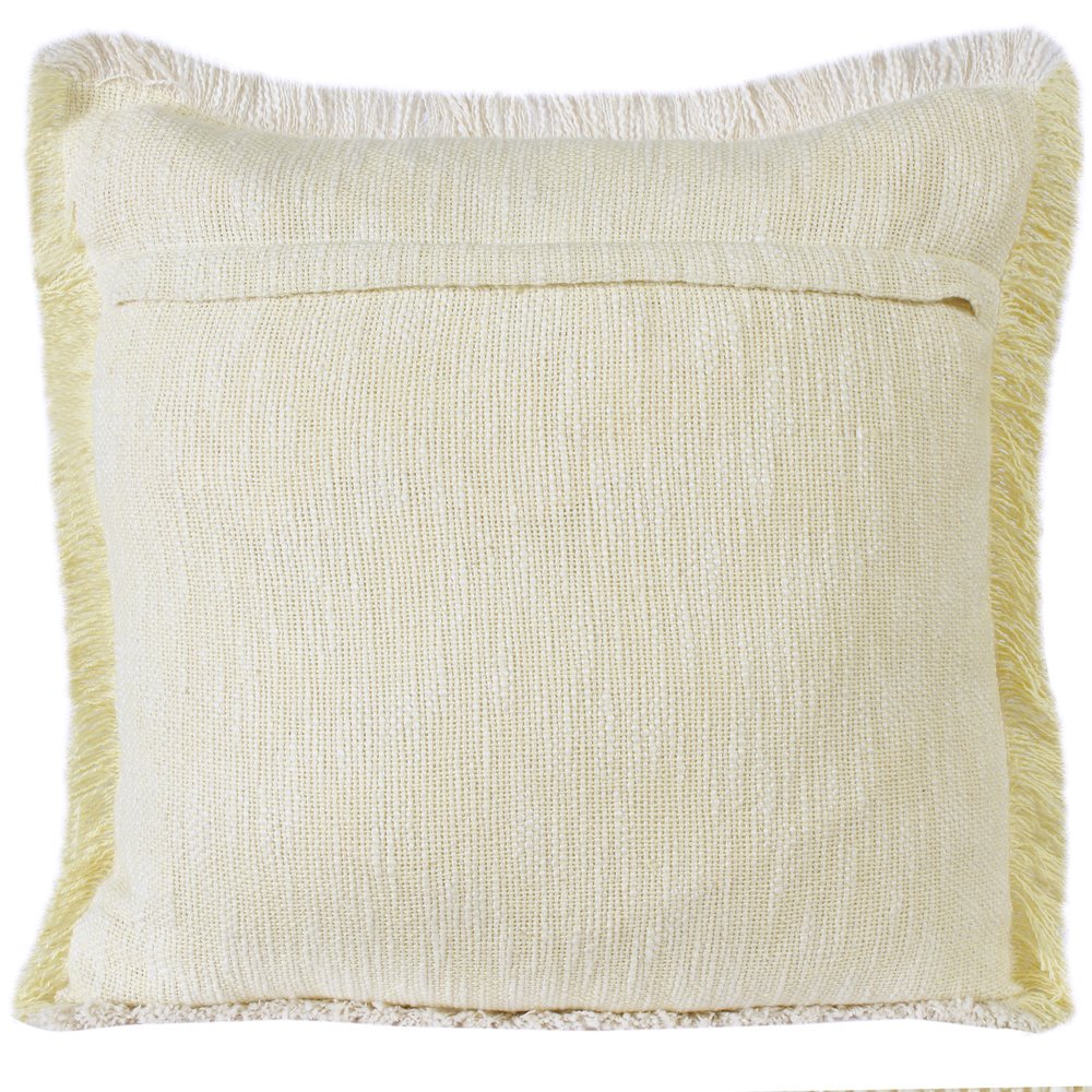 Aspen Cotton Poly Filled Pillow in Yellow/White, 20" x 20". Picture 7