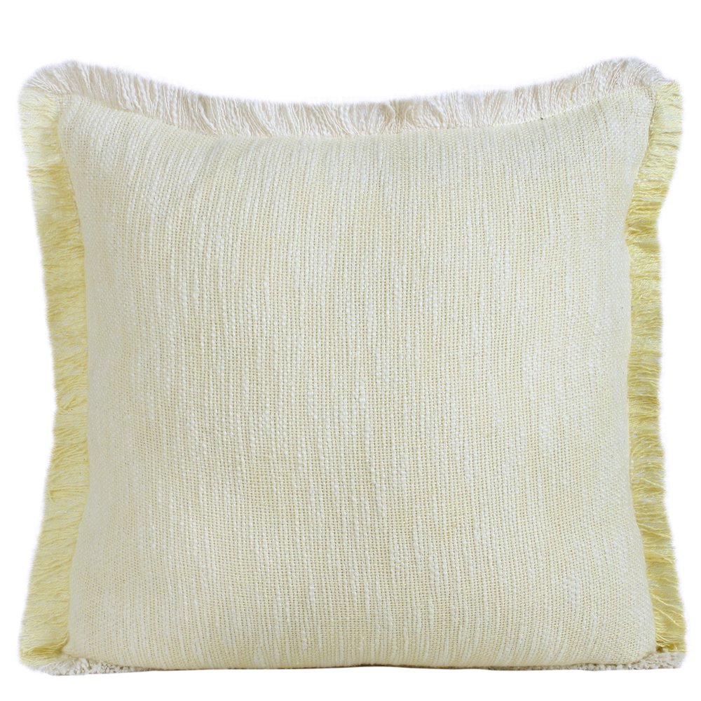 Aspen Cotton Poly Filled Pillow in Yellow/White, 20" x 20". Picture 1