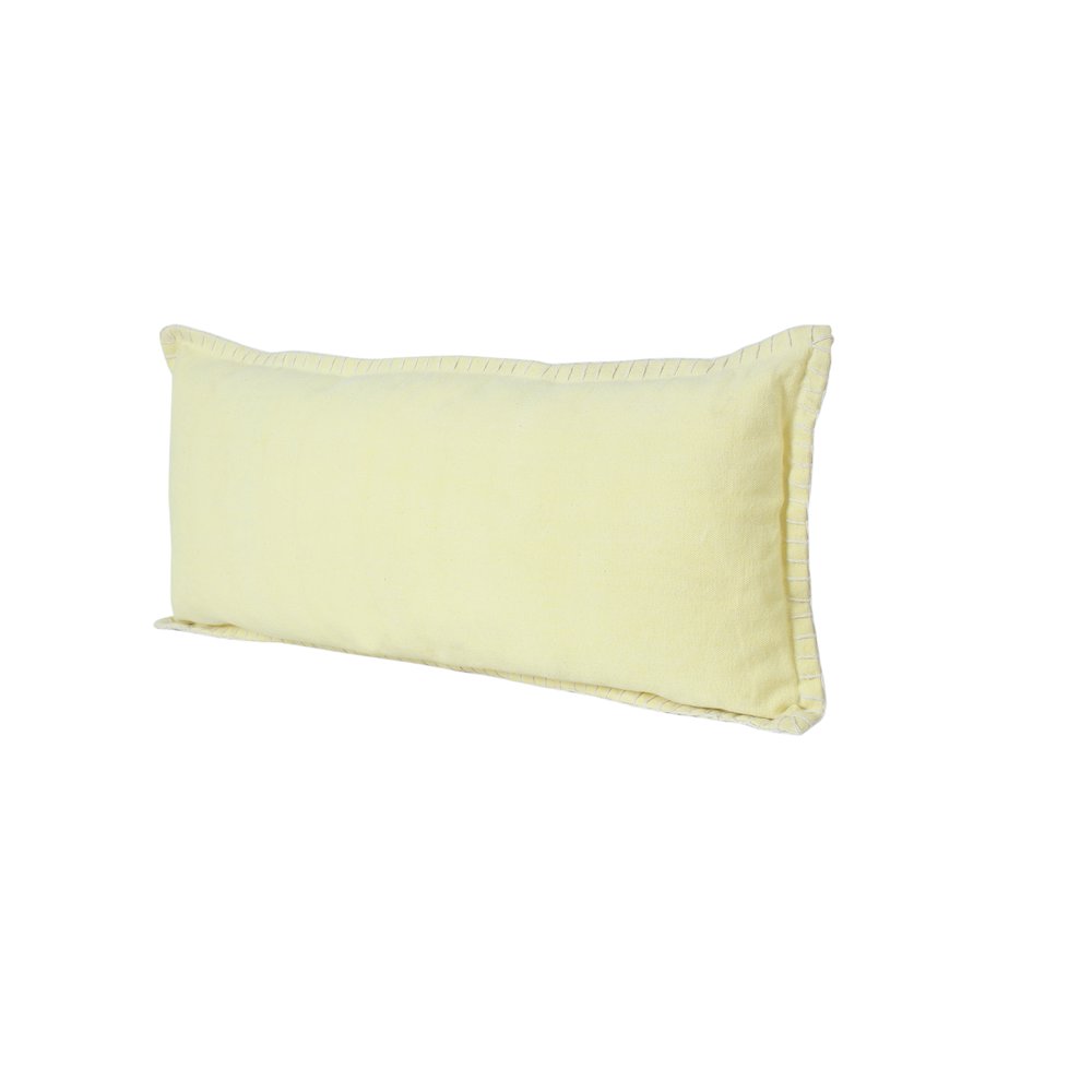 Vital Cotton Poly Filled Pillow in Yellow, 14" x 36". Picture 5