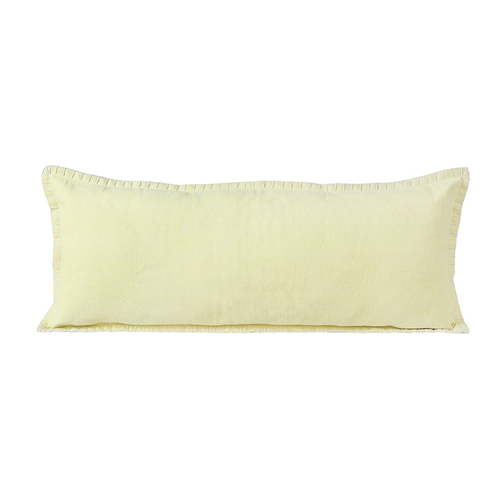 Vital Cotton Poly Filled Pillow in Yellow, 14" x 36". Picture 1