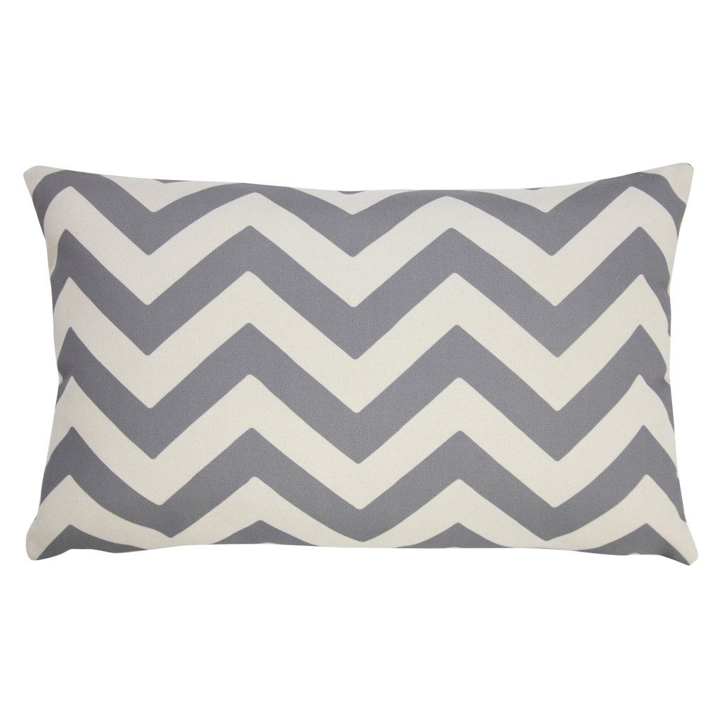 Veranda PET Yarn Poly Filled Pillow in Gray/White, 14" x 20". Picture 1