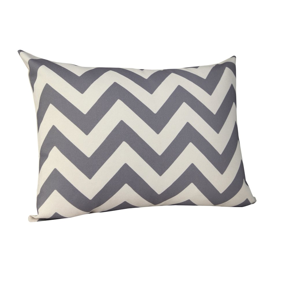 Veranda PET Yarn Poly Filled Pillow in Gray/White, 14" x 20". Picture 3