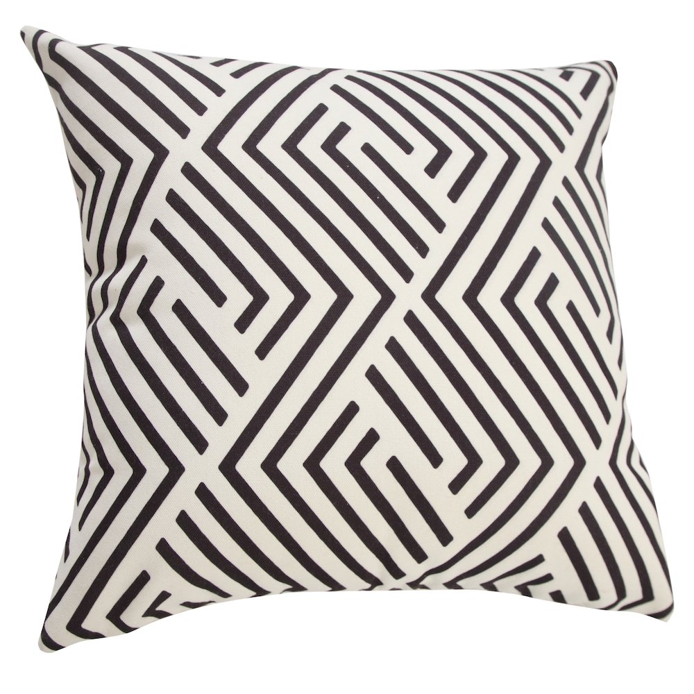 Veranda PET Yarn Poly Filled Pillow in Black/White, 20" x 20". Picture 4