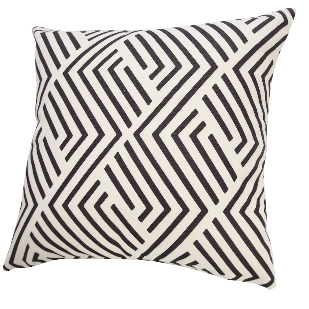 Veranda PET Yarn Poly Filled Pillow in Black/White, 20" x 20". Picture 5