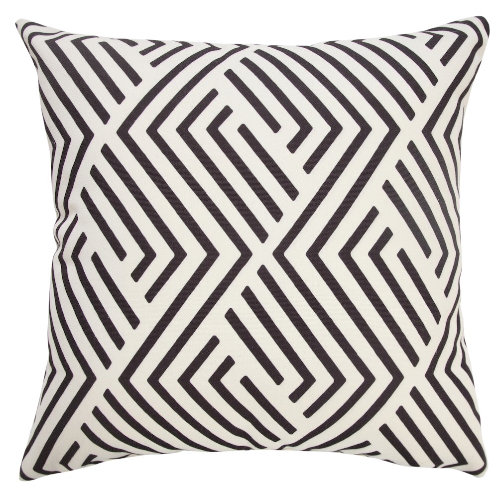 Veranda PET Yarn Poly Filled Pillow in Black/White, 20" x 20". Picture 1