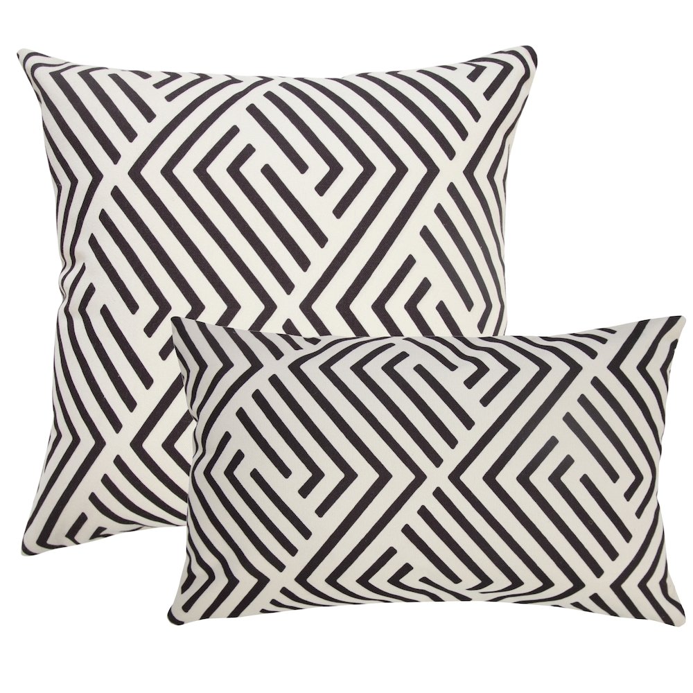 Veranda PET Yarn Poly Filled Pillow in Black/White, 20" x 20". Picture 8