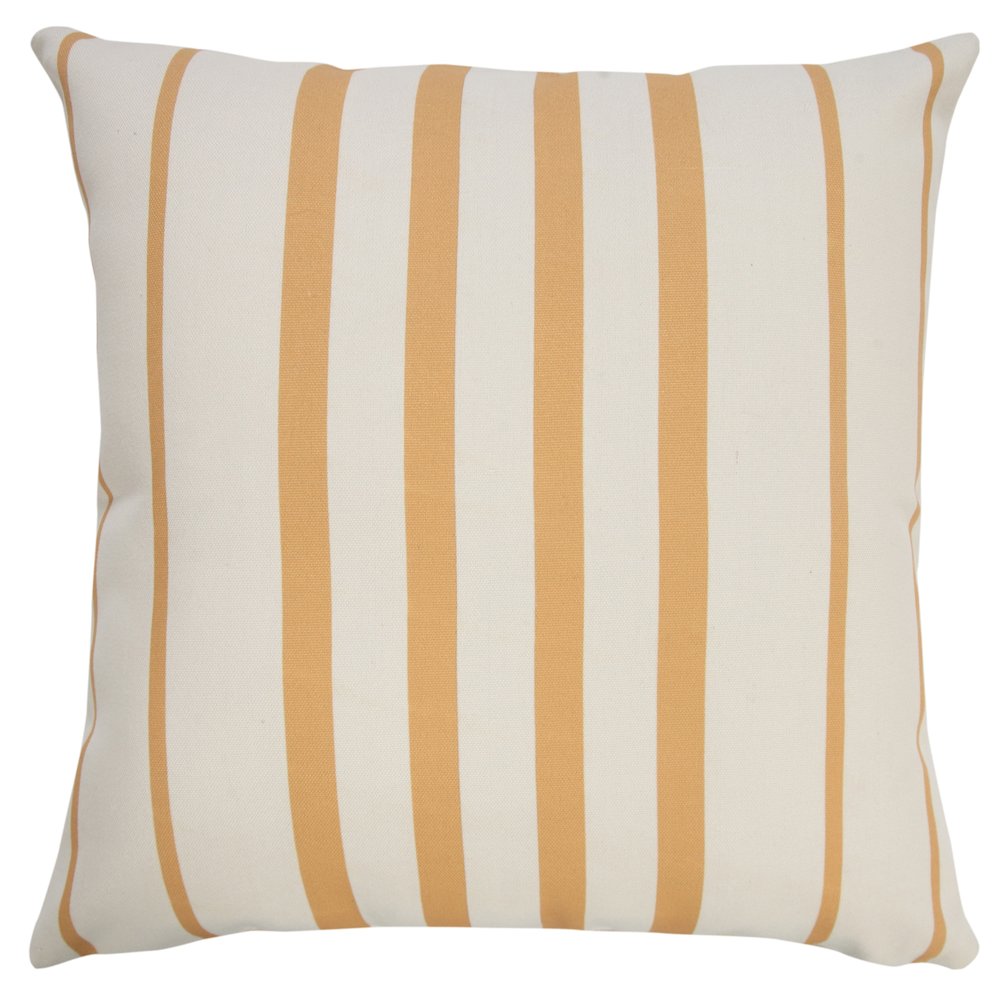 Ox Bay Hand-Woven Yellow/White Stripe Recycled P.E.T Yarn Pillow Cover. Picture 1