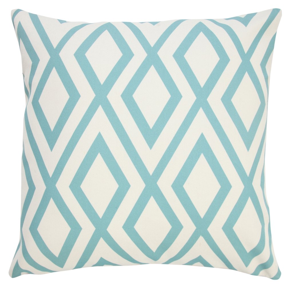 Veranda PET Yarn Poly Filled Pillow in Blue/White, 20" x 20". Picture 1