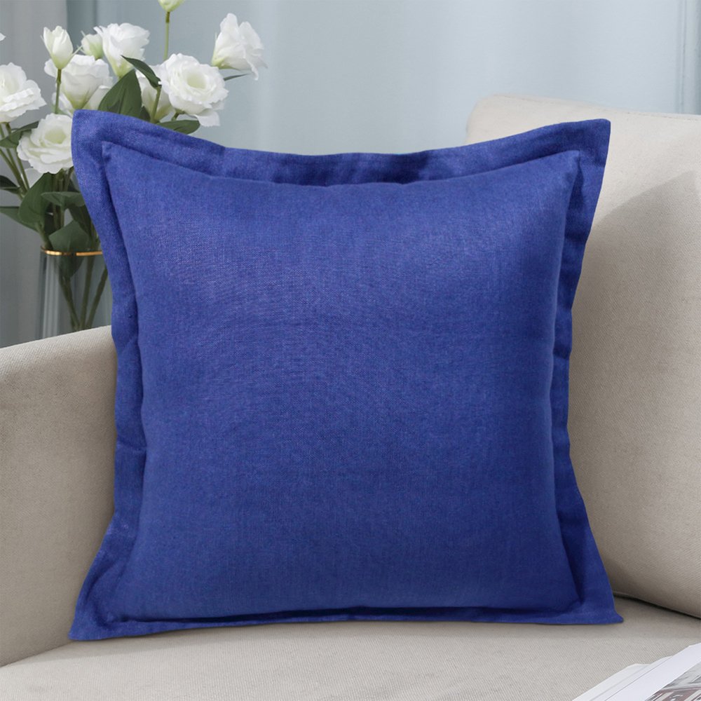 Estate Linen Poly Filled Pillow in Blue/Green, 20" x 20". Picture 2