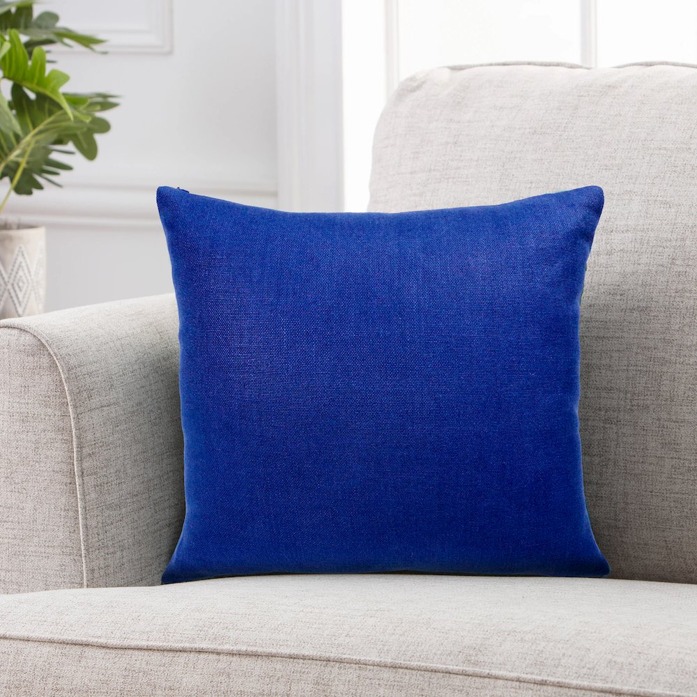 Estate Linen Poly Filled Pillow in Blue, 20" x 20". Picture 2