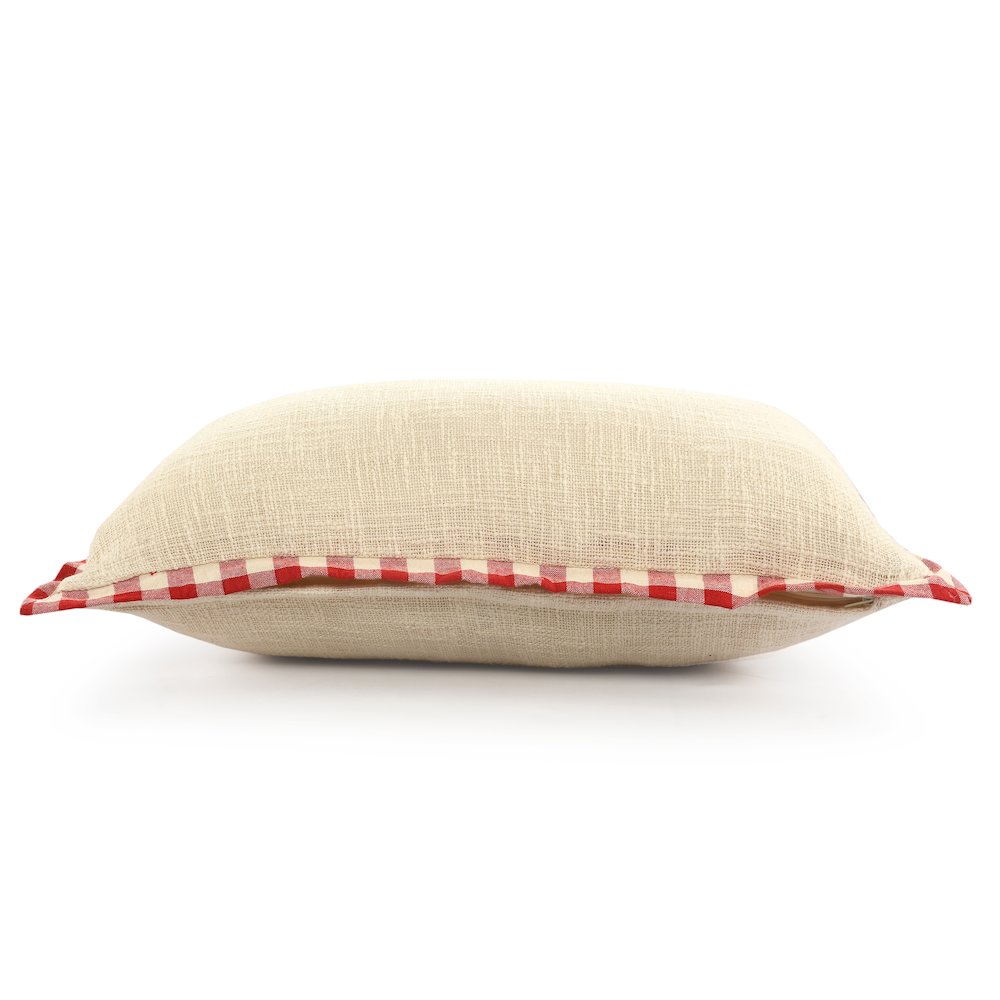 Merry Cotton Poly Filled Pillow in White/Red, 16" x 24". Picture 6