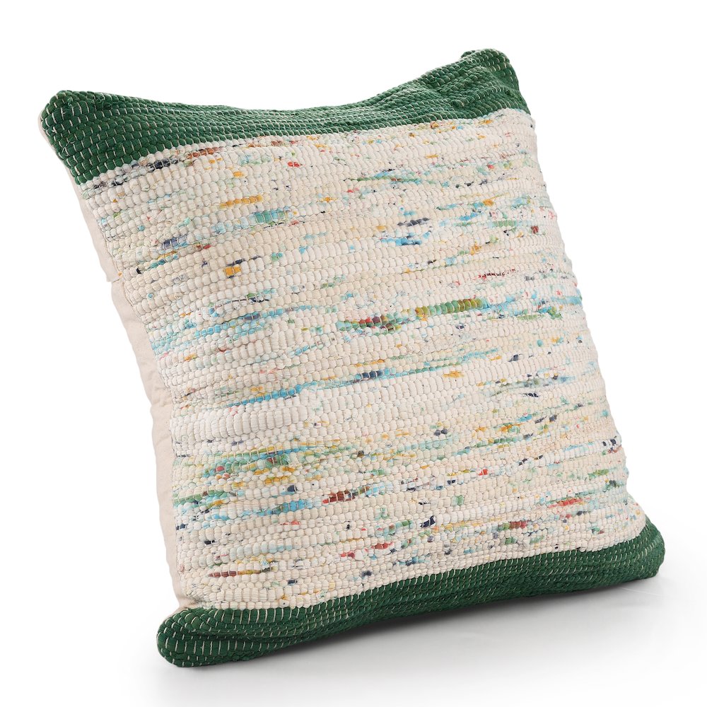 Revive Cotton Pillow Set of 2 in Green/Multicolored, 20" x 20". Picture 3