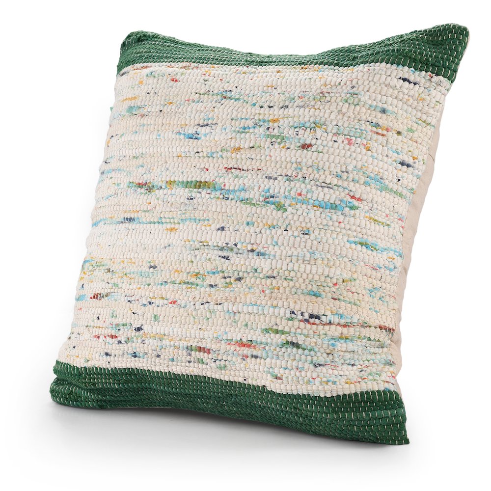 Revive Cotton Pillow Set of 2 in Green/Multicolored, 20" x 20". Picture 9