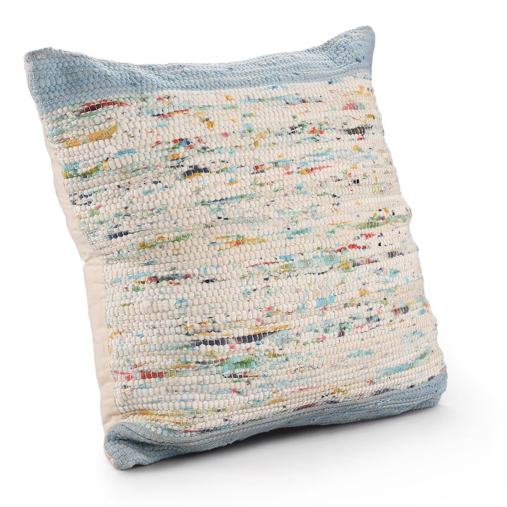 Revive Cotton Pillow Set of 2 in Blue/Multicolored, 20" x 20". Picture 3