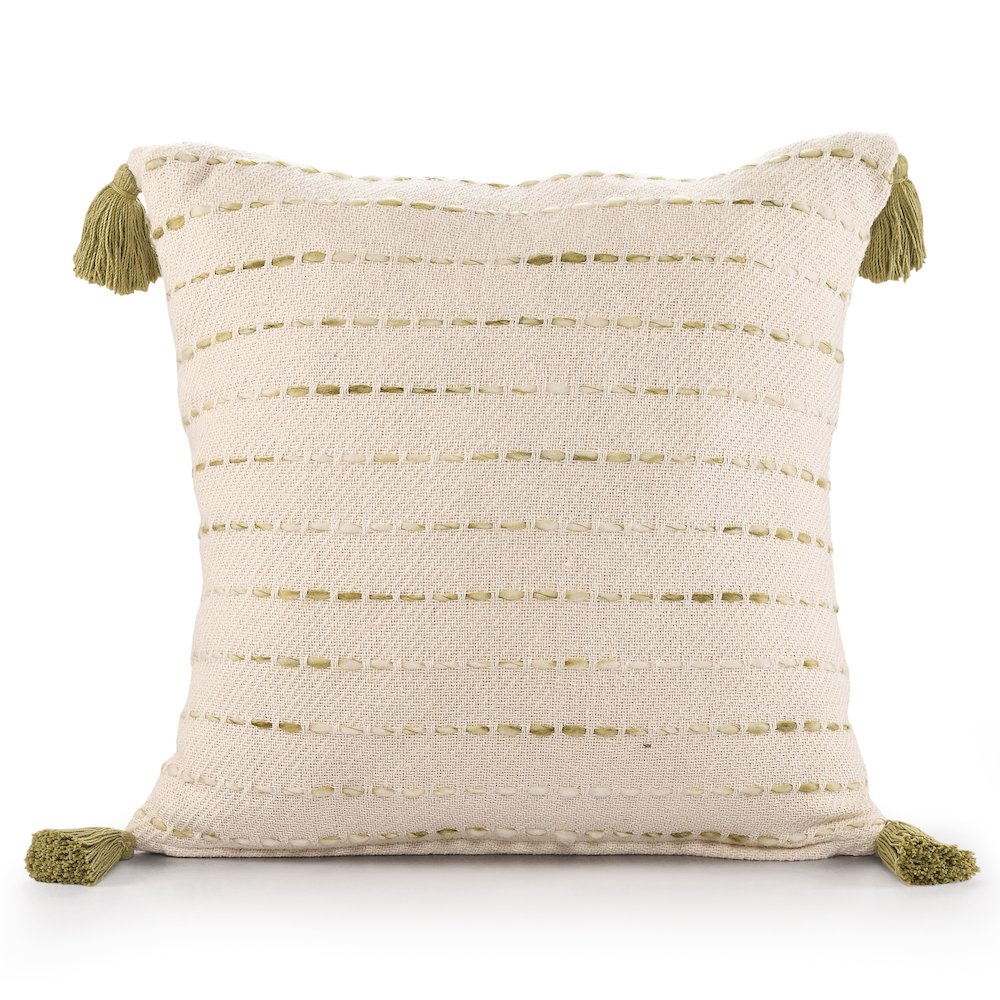 Torrent Cotton Blend Pillow Set of 2 in Green/Ivory, 20" x 20". Picture 6