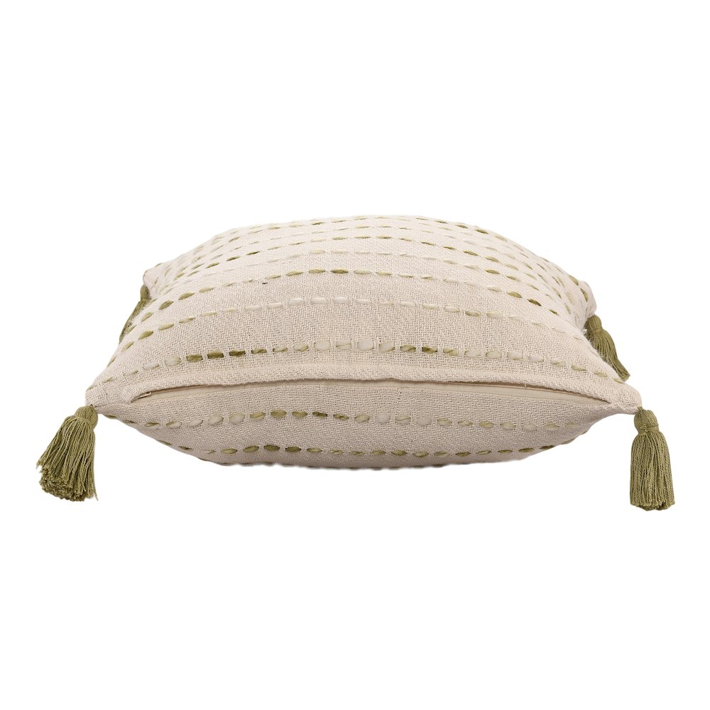 Torrent Cotton Blend Poly Filled Pillow in Green/Ivory, 20" x 20". Picture 5