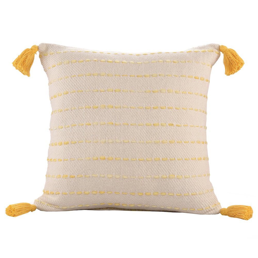 Torrent Cotton Blend Poly Filled Pillow in Yellow/Ivory, 20" x 20". Picture 1
