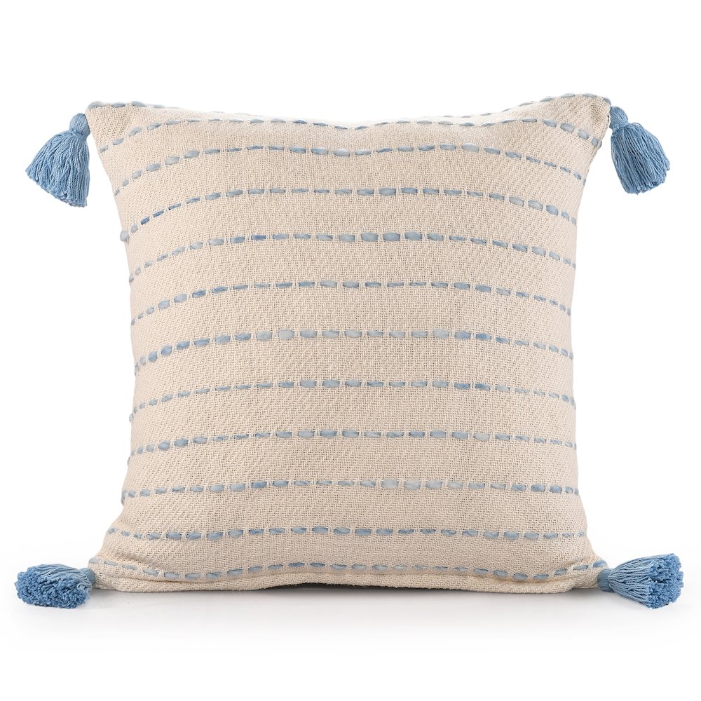Torrent Cotton Blend Pillow Set of 2 in Blue/Ivory, 20" x 20". Picture 6